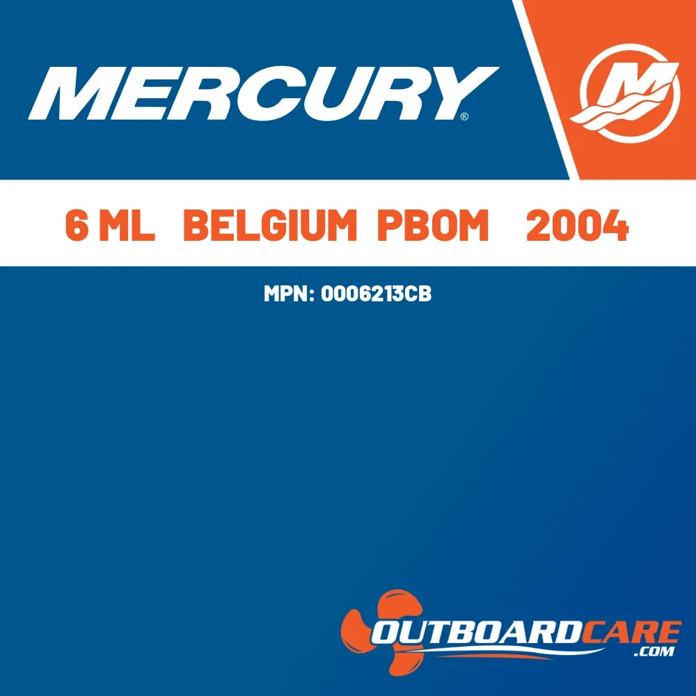 0006213CB 6 ml   belgium  pbom    2004 Mercury