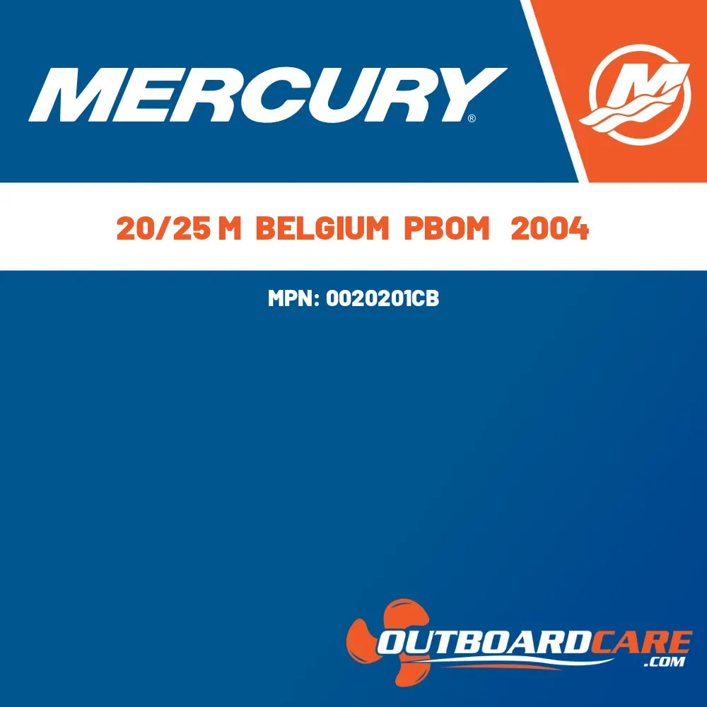 0020201CB 20/25 m  belgium  pbom   2004 Mercury