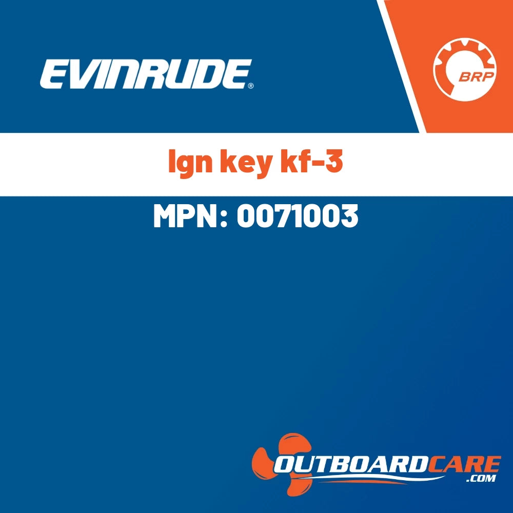 Evinrude - Ign key kf-3 - 0071003