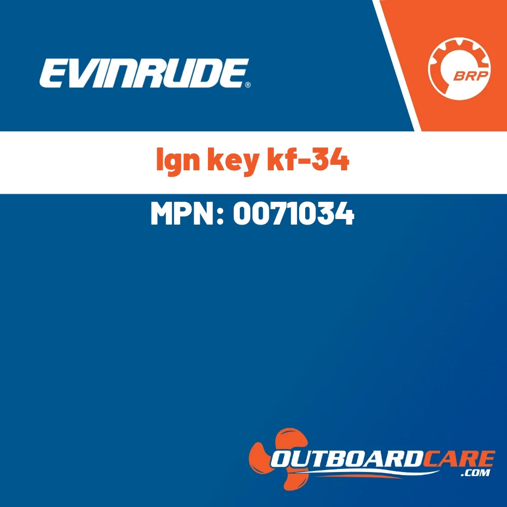 Evinrude - Ign key kf-34 - 0071034