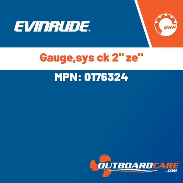 Evinrude - Gauge,sys ck 2" ze" - 0176324