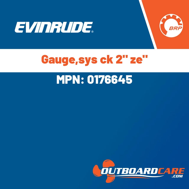 Evinrude - Gauge,sys ck 2" ze" - 0176645