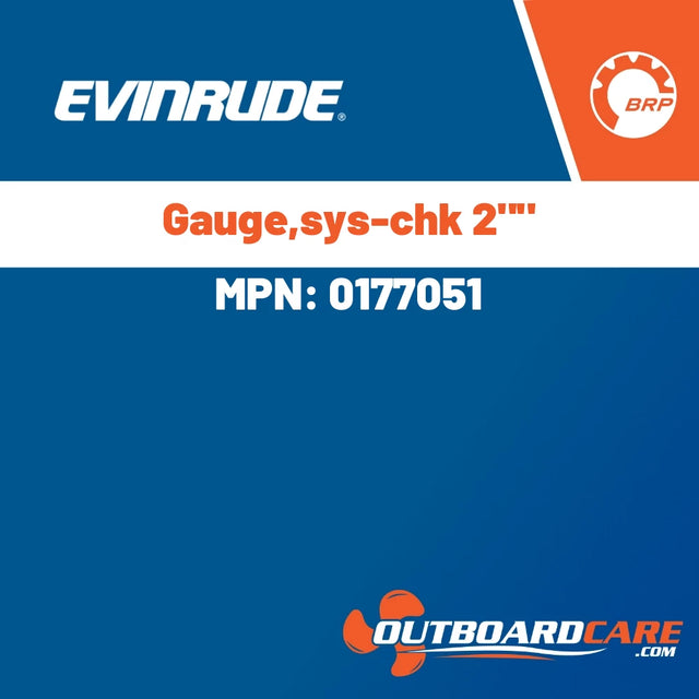 Evinrude - Gauge,sys-chk 2"" - 0177051