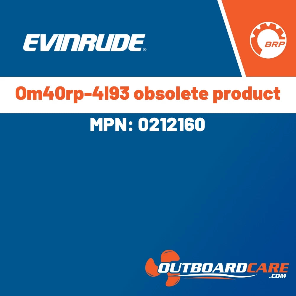 Evinrude - Om40rp-4l93 obsolete product - 0212160