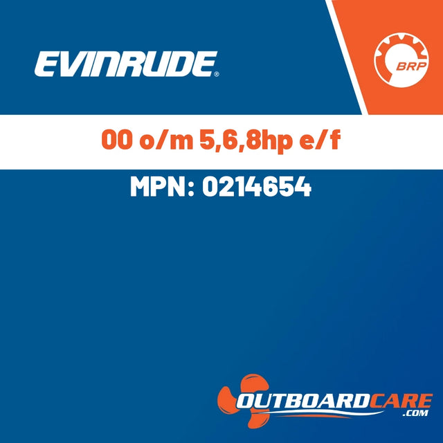 Evinrude - 00 o/m 5,6,8hp e/f - 0214654