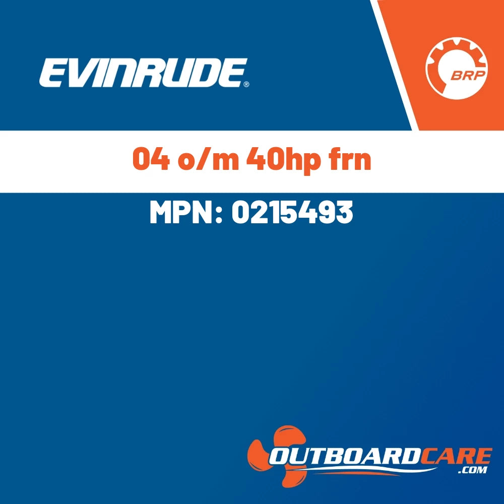 Evinrude - 04 o/m 40hp frn - 0215493