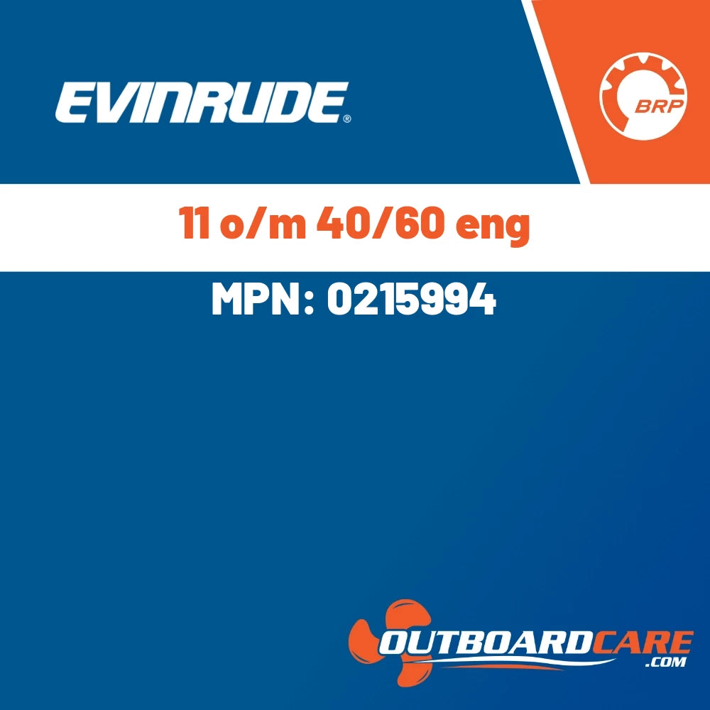 Evinrude - 11 o/m 40/60 eng - 0215994