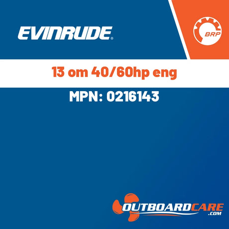 Evinrude - 13 om 40/60hp eng - 0216143