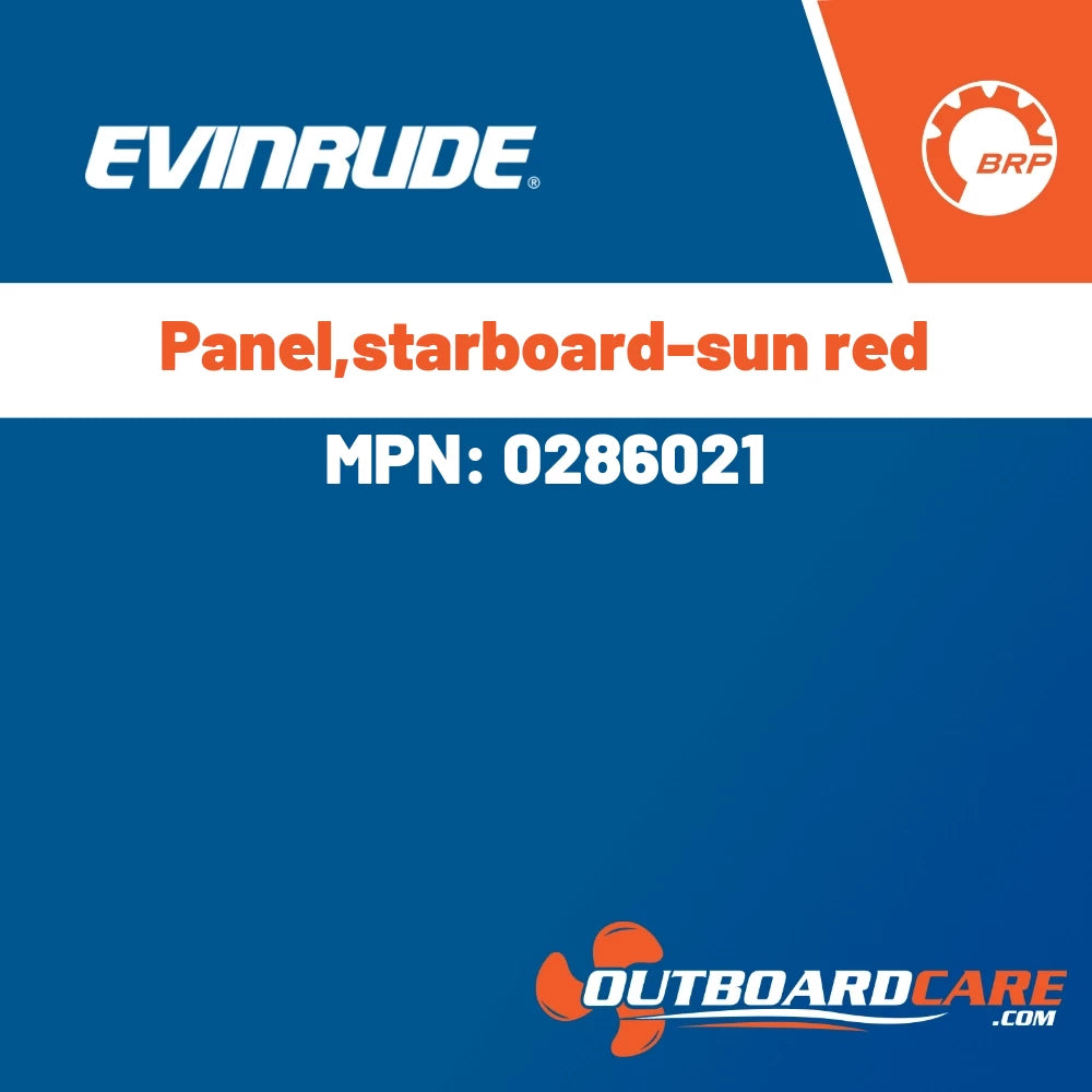 Evinrude - Panel,starboard-sun red - 0286021