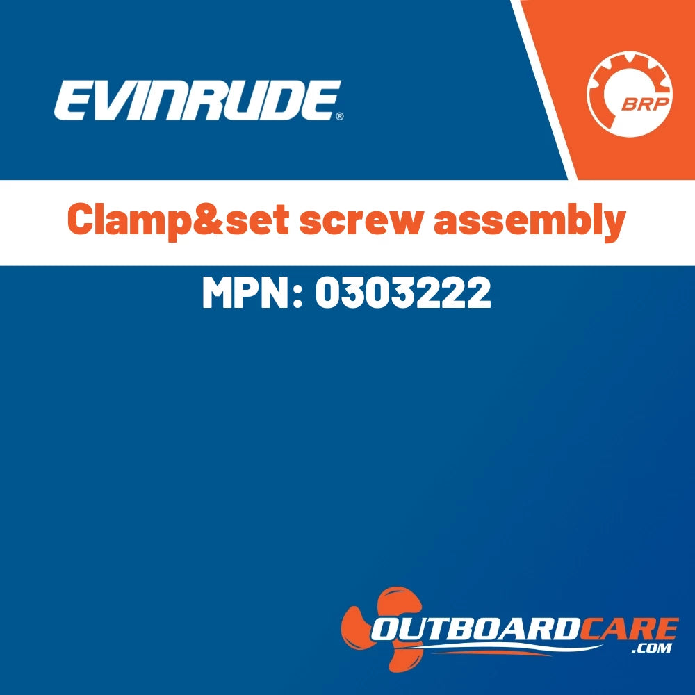 Evinrude - Clamp&set screw assembly - 0303222