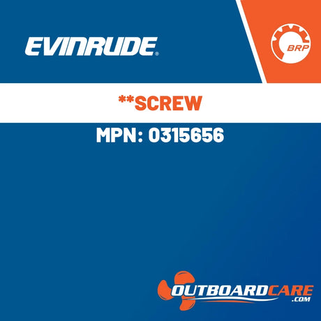Evinrude, **SCREW, 0315656