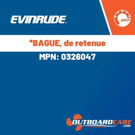 Evinrude, *BAGUE, de retenue, 0326047