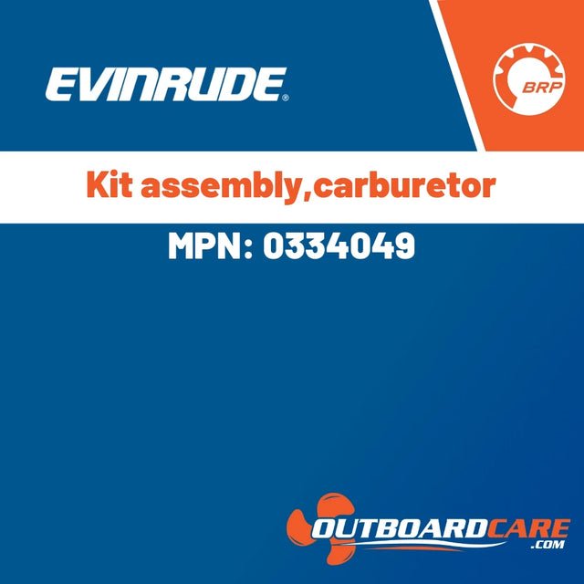 Evinrude - Kit assembly,carburetor - 0334049