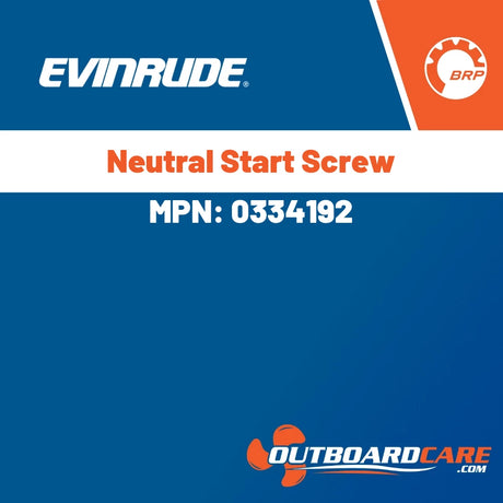 Evinrude, Neutral Start Screw, 0334192