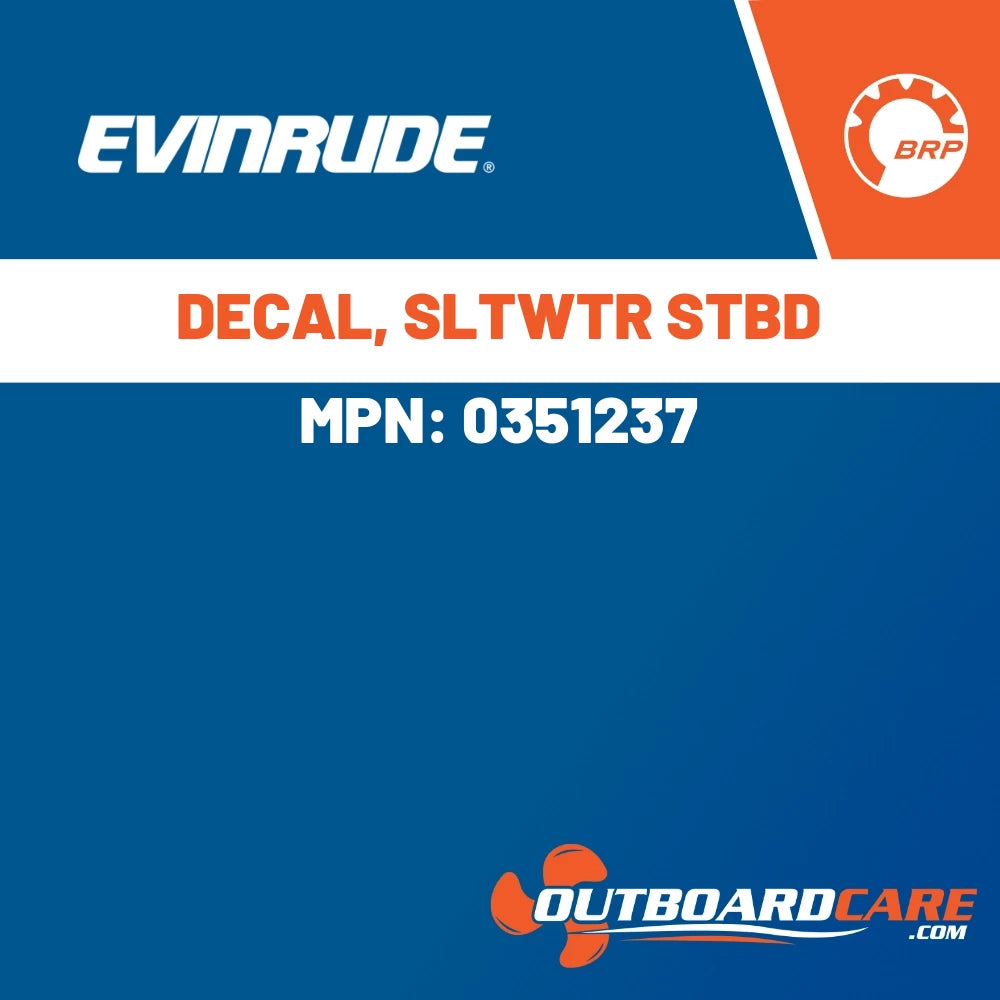 Evinrude, DECAL, SLTWTR STBD, 0351237