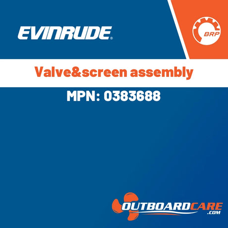 Evinrude - Valve&screen assembly - 0383688