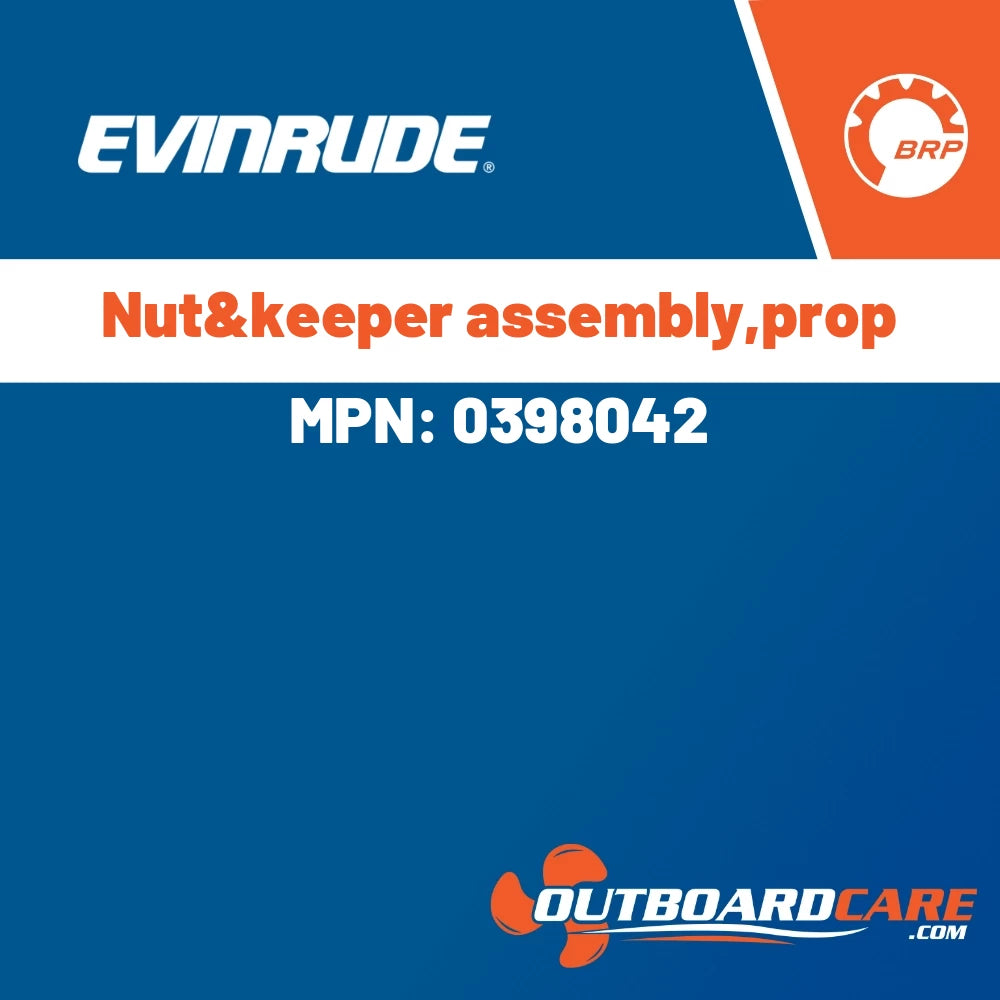 Evinrude - Nut&keeper assembly,prop - 0398042
