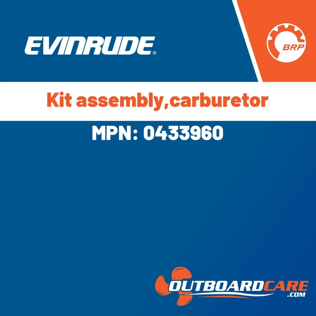 Evinrude - Kit assembly,carburetor - 0433960