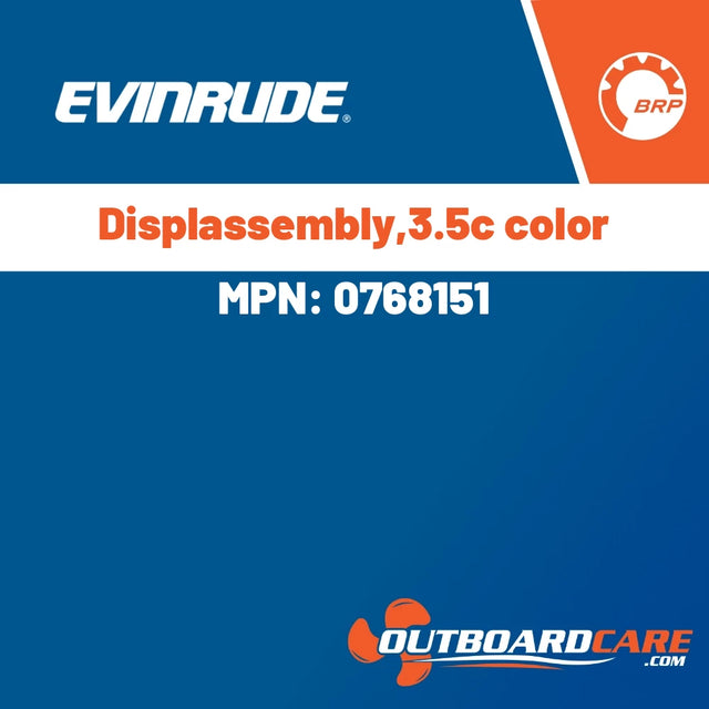 Evinrude - Displassembly,3.5c color - 0768151
