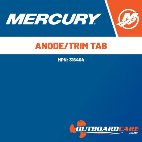 316404 Anode/trim tab Mercury