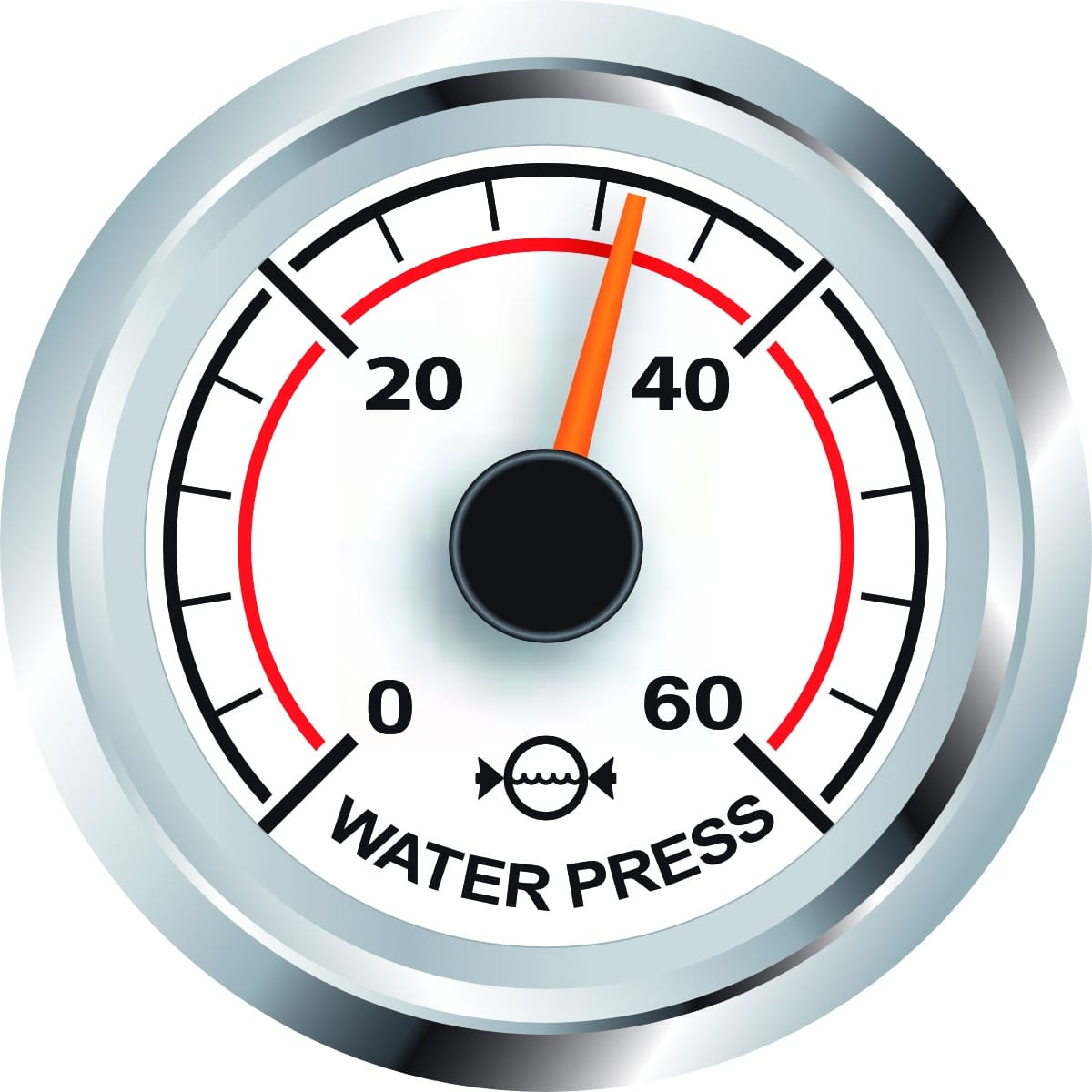 Water Pressure Meter White 60 PSI