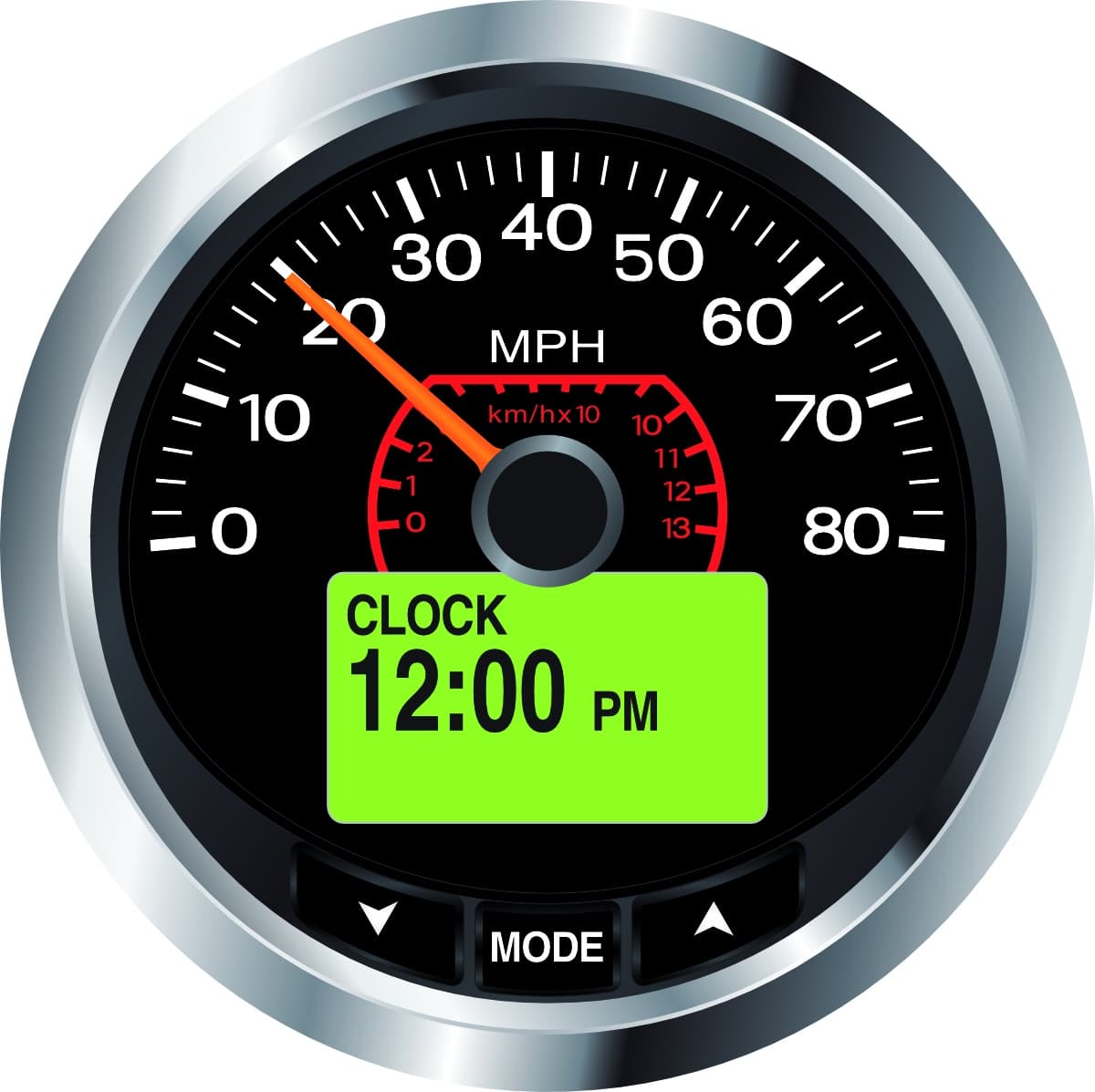 Black Speedometer 80MP/H ICON Pro series 2 in 1